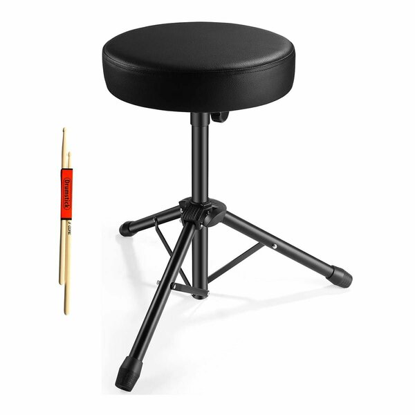 5 Core 5 Core Drum Throne - Height Adjustable Guitar Stool - Thick Padded Comfortable Drummer Chair Black DS 01 BLK